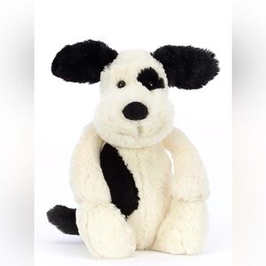 Jellycat Black & Cream Plush Dog Squeaky Toy